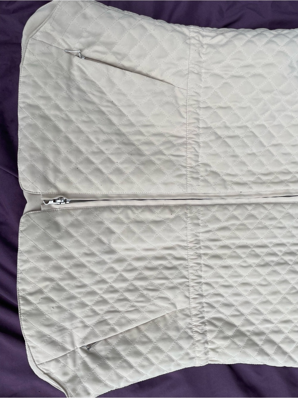 Talbots Cream Quilted Zip-Up Vest - Picture 2 of 4